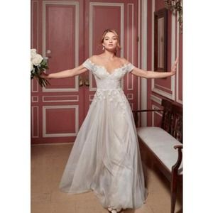 BHLDN Willowby by Watters Katara Embroidered Floral Wedding Gown Women's 00